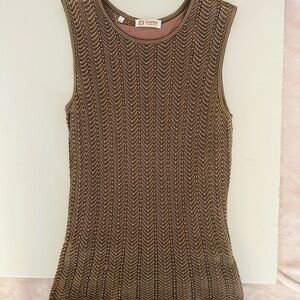 Loewe Brown Knit Sleeveless Crew Neck Tank Top LG
